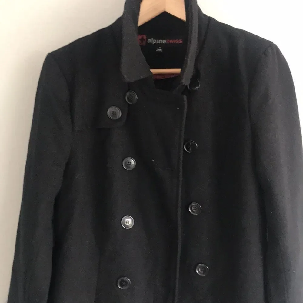 Double breasted button up pea coat - Picture 6 of 7